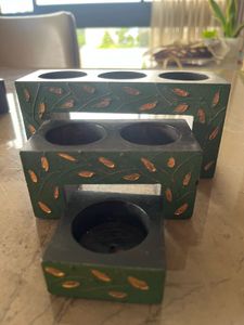 Wooden Candle Holder Set