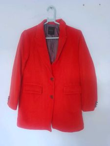 Zara Red Coat - Elegant Outerwear