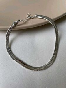 1 Silver Herringbone Snack Chain Anklet