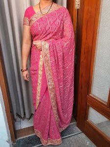 🔥🎀💕Women Partywear Sequin Work Saree 💕🎀🔥