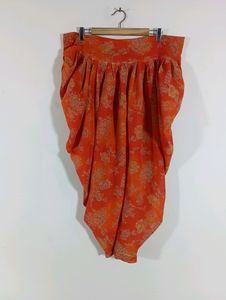 Orange Printed Patiala Pant (Women)