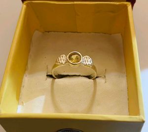 Yellow Gemstone Ring pure Silver