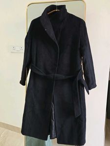 Collared High Neck Winter Coat with Belt