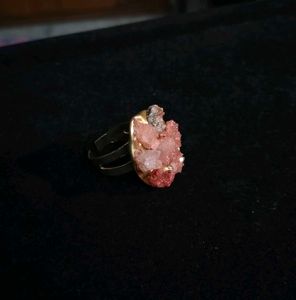 Beautiful Natural Crystal Stone Adjustable Ring