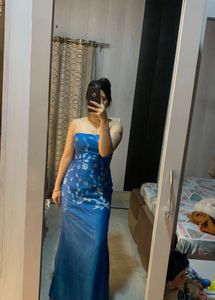 Teal Pretty Tubeless Gown ❤️🌸🦋