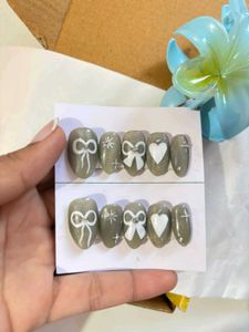 Green Cateye Nails Set 💚