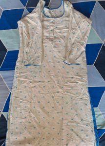 Blue And Off White Kurti