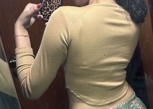 Y2k Ribbed Knit Long Sleeve Top