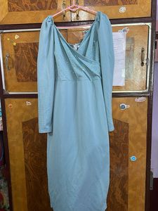ILLI london Pista Blue Bodycon Midi Dress