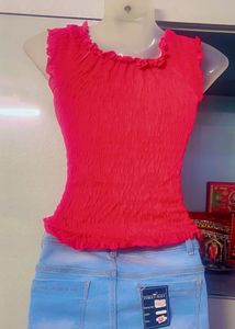 🔥SALE🔥Red Top With Blue Shorts