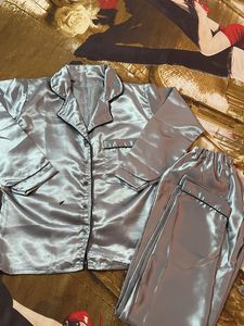 Silky Grey Pajama Set