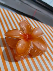 Orange Flower Hair Claw Clip