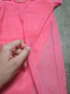 Pink Ruffle Trim Dress