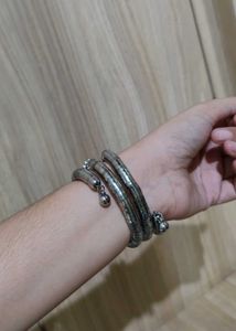 Silver Plated Spring Coil Bangle