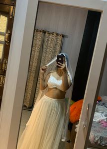 Backless Fairy Heavy Net Lehanga🤍💙🦋🎀