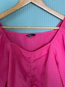 Hot Pink Crop Top For Women Zudio