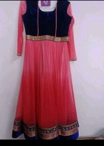 Pink &amp; Navy Embellished Anarkali,Never Used