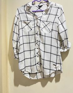 White And Black Checked Shirt