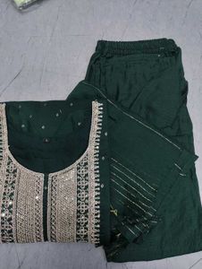 Green Chanderi Cotton Woven Design Kurta Sets 😍❤️