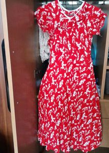 Red Floral Print Dress