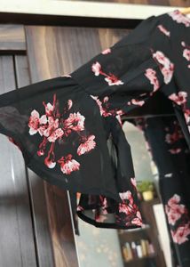 Floral Print Chiffon Dress