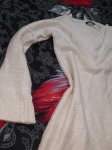 Cream Knit Mini Dress