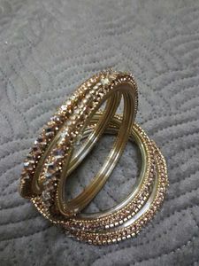 Glass Golden Bangles