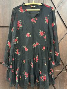 Black Dress With Red Roses