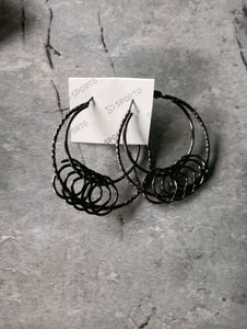 Black Hoop Earrings
