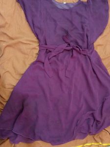 Purple Chiffon Mini Dress