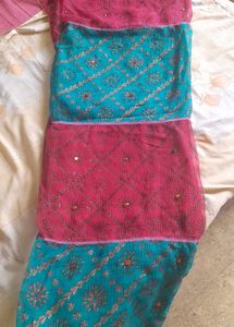 Marble Chiffon Saree With.stitched Blouse
