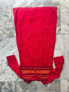 Red Embroidered Kurta