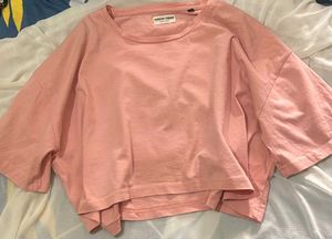 Cropped Oversized Pink T-Shirt