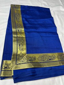 Navy Blue Georgette Zari Saree