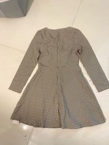 URBANIC Checkered Long Sleeve Mini Dress