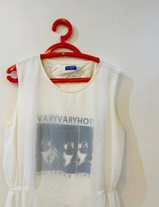 Trendy Offwhite Top/ Short Dress