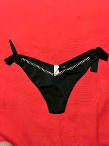 Black Side Tie Bikini Thong | Calzedonia | Size M