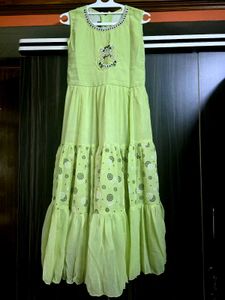 Green frock with overcoat