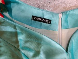 Turquoise &amp; Beige Balloon Dress