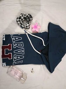 Y2k Blue Harvard Harry potter hoodie