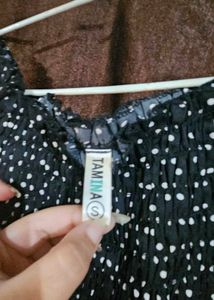 Black Polka Dot Smocked Maxi dress