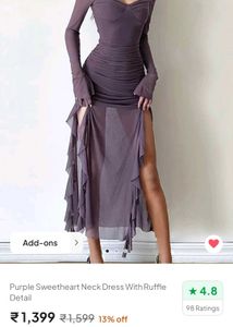 Purple Ruffle Detail Dress