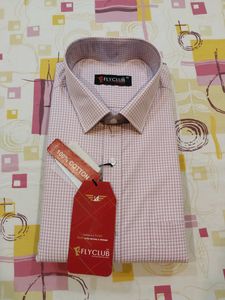 New Unused Cotton Full Sleeves Shirt Pink Size 42