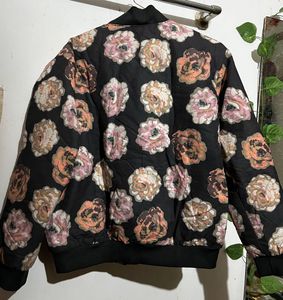 Floral Print Bomber Jacket