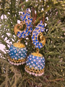 Blue Jhumka Earrings