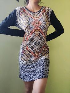 Egyptian Print Mini Dress
