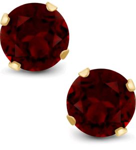 Red Gemstone Stud Earrings