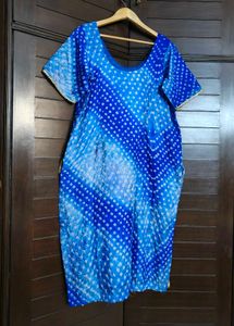 Blue Gotta Patti Bandhani Art Silk Palazzo Suit