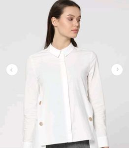 White Button-Detail Shirt