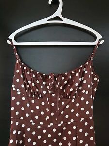 Polka Dot Midi Slip Dress